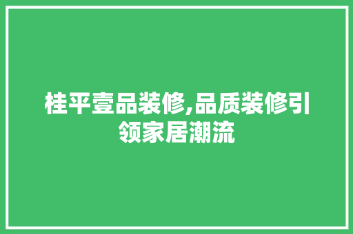 桂平壹品装修,品质装修引领家居潮流 室内设计