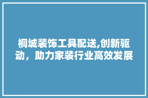 桐城装饰工具配送,创新驱动，助力家装行业高效发展