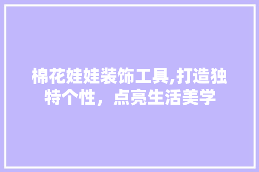 棉花娃娃装饰工具,打造独特个性，点亮生活美学 现代风格装饰
