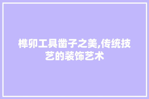 榫卯工具凿子之美,传统技艺的装饰艺术 现代风格装饰