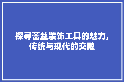 探寻蕾丝装饰工具的魅力,传统与现代的交融 家居装修