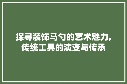 探寻装饰马勺的艺术魅力,传统工具的演变与传承 中式风格装饰