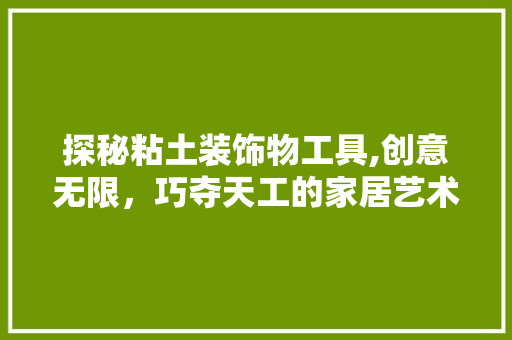 探秘粘土装饰物工具,创意无限，巧夺天工的家居艺术品