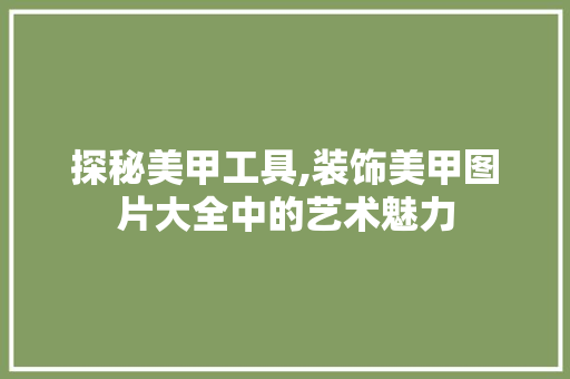 探秘美甲工具,装饰美甲图片大全中的艺术魅力 木雕艺术