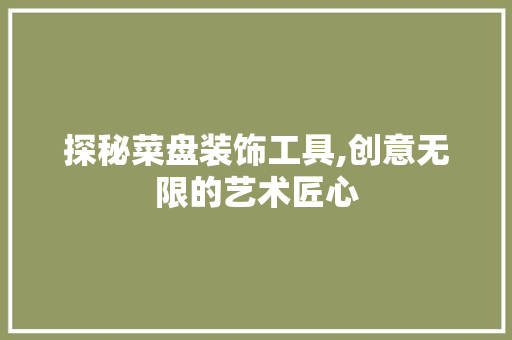 探秘菜盘装饰工具,创意无限的艺术匠心 中式风格装饰