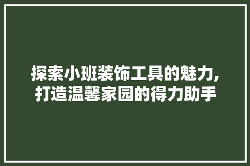 探索小班装饰工具的魅力,打造温馨家园的得力助手 木雕艺术