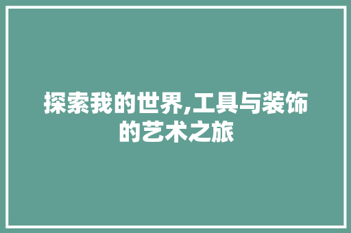 探索我的世界,工具与装饰的艺术之旅 室内设计