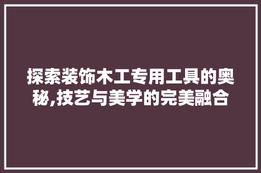 探索装饰木工专用工具的奥秘,技艺与美学的完美融合 客厅装修