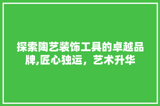 探索陶艺装饰工具的卓越品牌,匠心独运，艺术升华