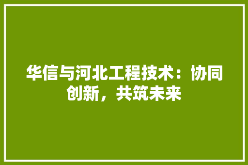 华信与河北工程技术：协同创新，共筑未来 家居装修