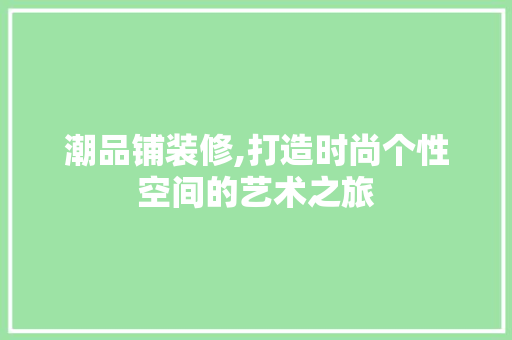潮品铺装修,打造时尚个性空间的艺术之旅 客厅装修
