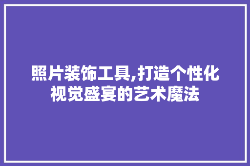 照片装饰工具,打造个性化视觉盛宴的艺术魔法