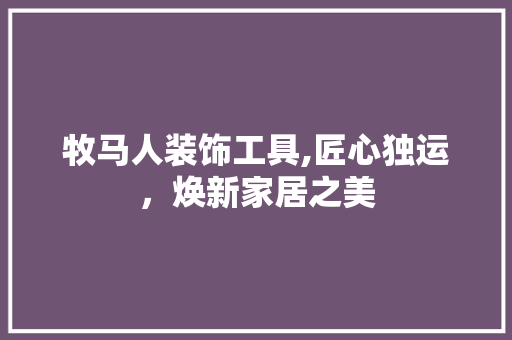牧马人装饰工具,匠心独运，焕新家居之美 地板材料
