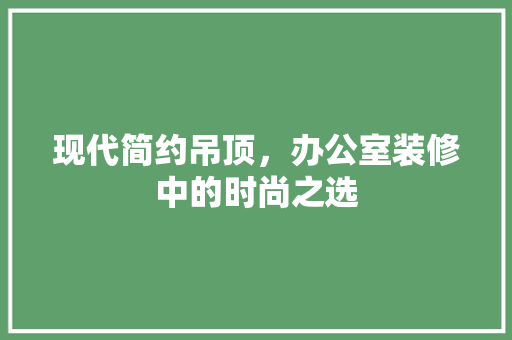 现代简约吊顶，办公室装修中的时尚之选 客厅装修