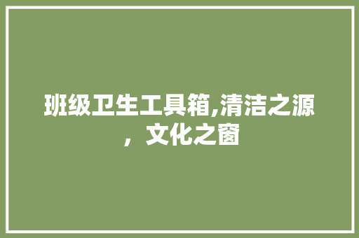 班级卫生工具箱,清洁之源，文化之窗