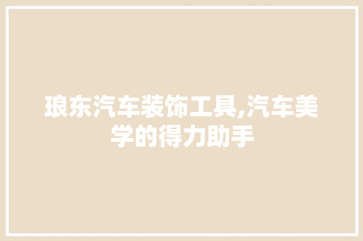 琅东汽车装饰工具,汽车美学的得力助手 卧室装修