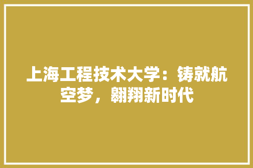 上海工程技术大学：铸就航空梦，翱翔新时代 软装设计