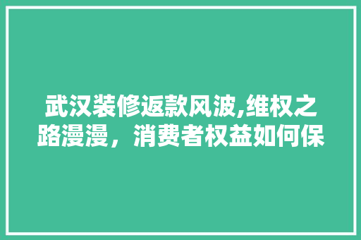 武汉装修返款风波,维权之路漫漫，消费者权益如何保障 现代风格装饰