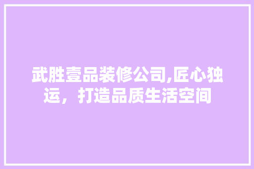 武胜壹品装修公司,匠心独运，打造品质生活空间