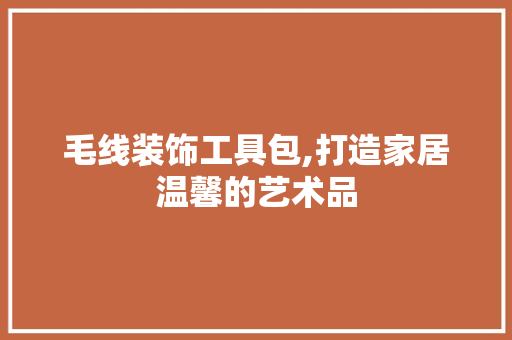 毛线装饰工具包,打造家居温馨的艺术品