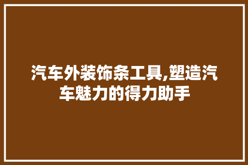 汽车外装饰条工具,塑造汽车魅力的得力助手