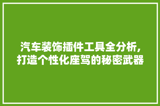 汽车装饰插件工具全分析,打造个性化座驾的秘密武器 卧室装修