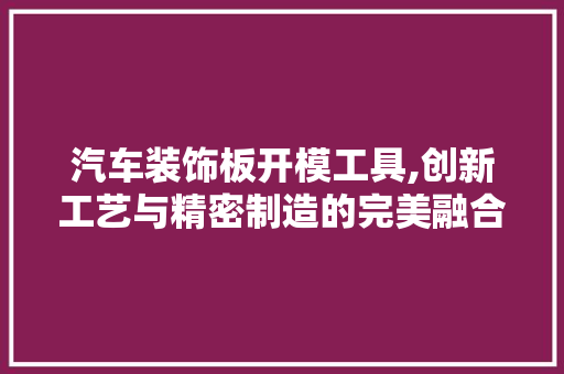 汽车装饰板开模工具,创新工艺与精密制造的完美融合 木雕艺术