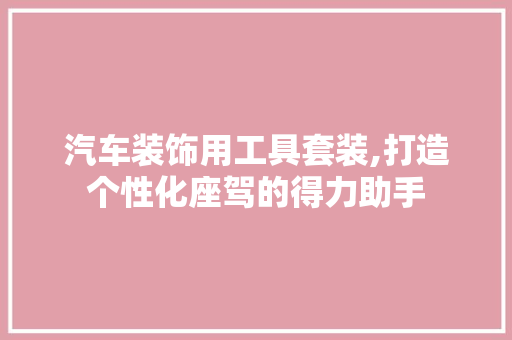 汽车装饰用工具套装,打造个性化座驾的得力助手 中式风格装饰