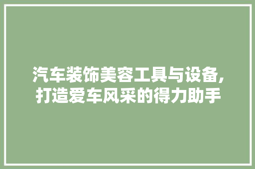 汽车装饰美容工具与设备,打造爱车风采的得力助手
