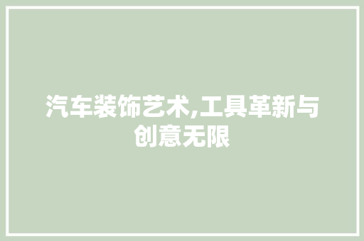 汽车装饰艺术,工具革新与创意无限 客厅装修