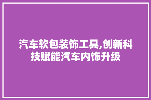 汽车软包装饰工具,创新科技赋能汽车内饰升级