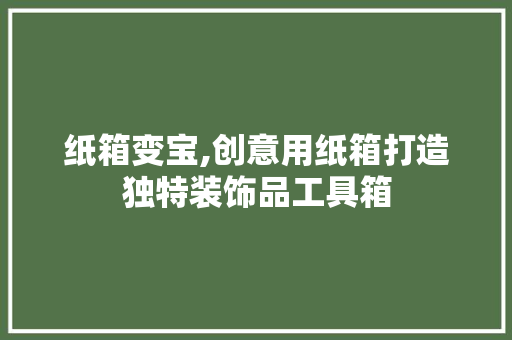 纸箱变宝,创意用纸箱打造独特装饰品工具箱