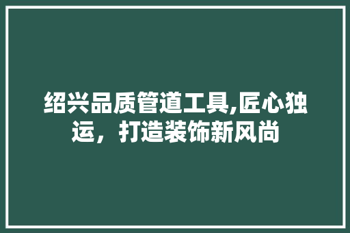 绍兴品质管道工具,匠心独运，打造装饰新风尚 室内设计