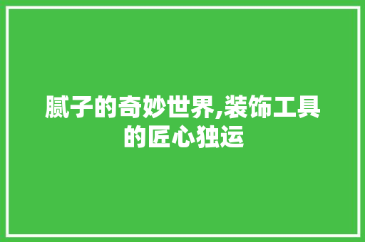 腻子的奇妙世界,装饰工具的匠心独运