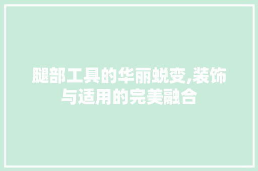 腿部工具的华丽蜕变,装饰与适用的完美融合 现代风格装饰