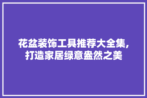 花盆装饰工具推荐大全集,打造家居绿意盎然之美 木雕艺术