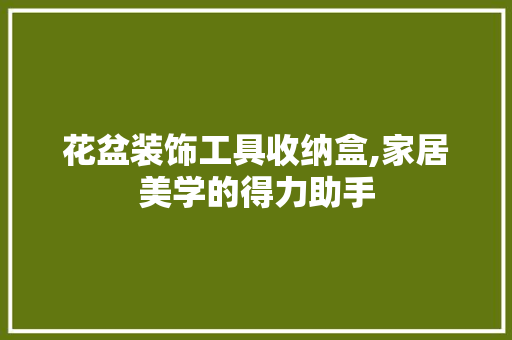 花盆装饰工具收纳盒,家居美学的得力助手 家居装修