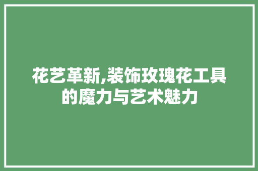 花艺革新,装饰玫瑰花工具的魔力与艺术魅力 现代风格装饰