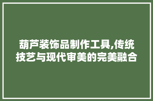葫芦装饰品制作工具,传统技艺与现代审美的完美融合 客厅装修