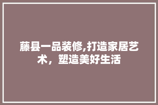 藤县一品装修,打造家居艺术，塑造美好生活 中式风格装饰