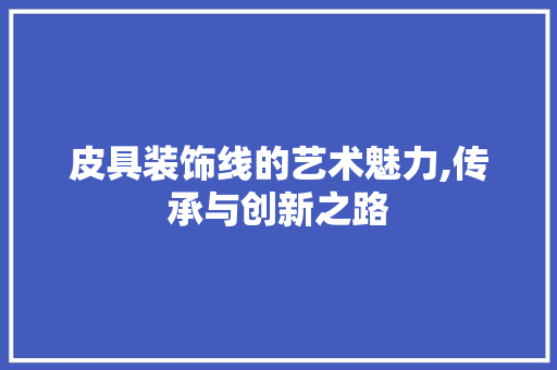 皮具装饰线的艺术魅力,传承与创新之路 家居装修