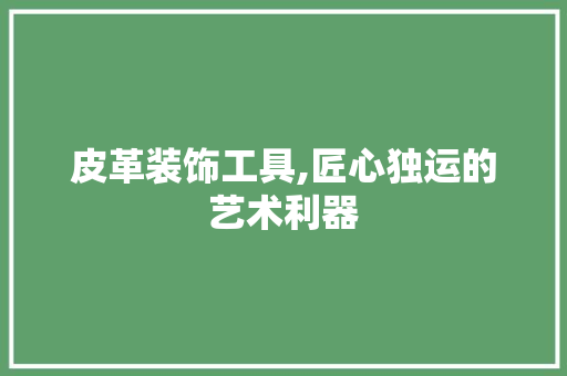 皮革装饰工具,匠心独运的艺术利器 中式风格装饰