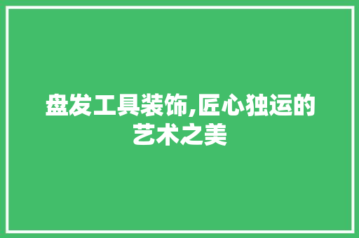 盘发工具装饰,匠心独运的艺术之美 中式风格装饰