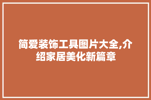 简爱装饰工具图片大全,介绍家居美化新篇章 现代风格装饰