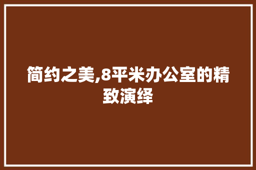 简约之美,8平米办公室的精致演绎 现代风格装饰
