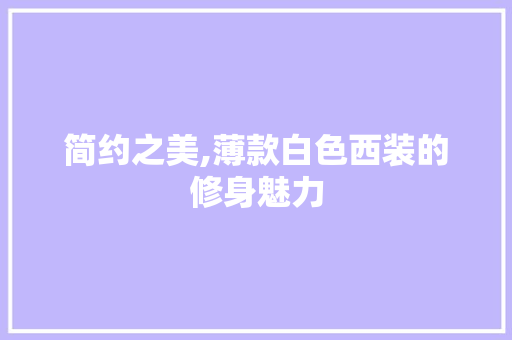 简约之美,薄款白色西装的修身魅力 现代风格装饰