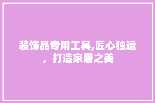 装饰品专用工具,匠心独运，打造家居之美 中式风格装饰
