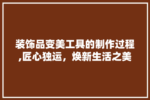 装饰品变美工具的制作过程,匠心独运，焕新生活之美 卧室装修