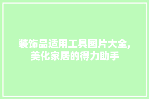 装饰品适用工具图片大全,美化家居的得力助手 软装设计