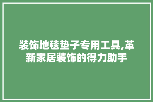 装饰地毯垫子专用工具,革新家居装饰的得力助手 室内设计